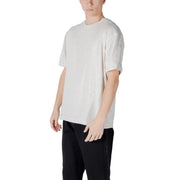 Calvin Klein Sport T-shirt homme gris en mélange de coton, coupe décontractée, col rond, en coton écru minimaliste.