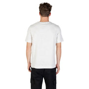 T-shirt blanc en coton à col rond t-shirt avec manches courtes, étiquette visible sur le devant Calvin Klein Sport T-shirt gris en mélange de coton pour homme