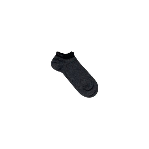 Dark gray ankle sock with black cuff from Calvin Klein Spring Summer Mens Grey Printed Underwear