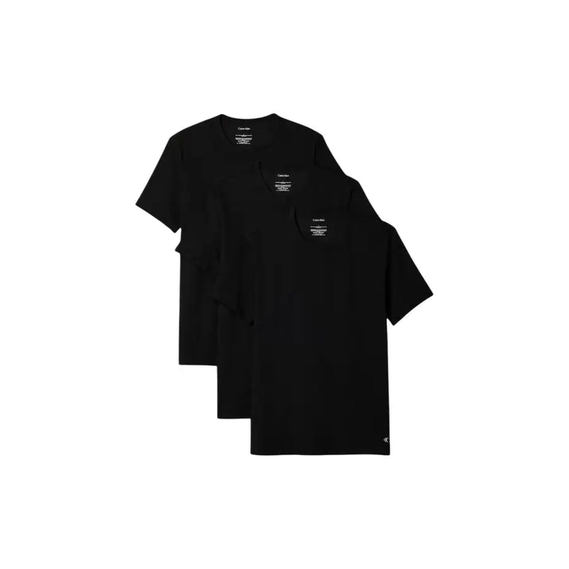 Noir Calvin Klein T-shirts à manches courtes au design minimaliste et logo discret au col et à l'ourlet, pour sous-vêtements masculins