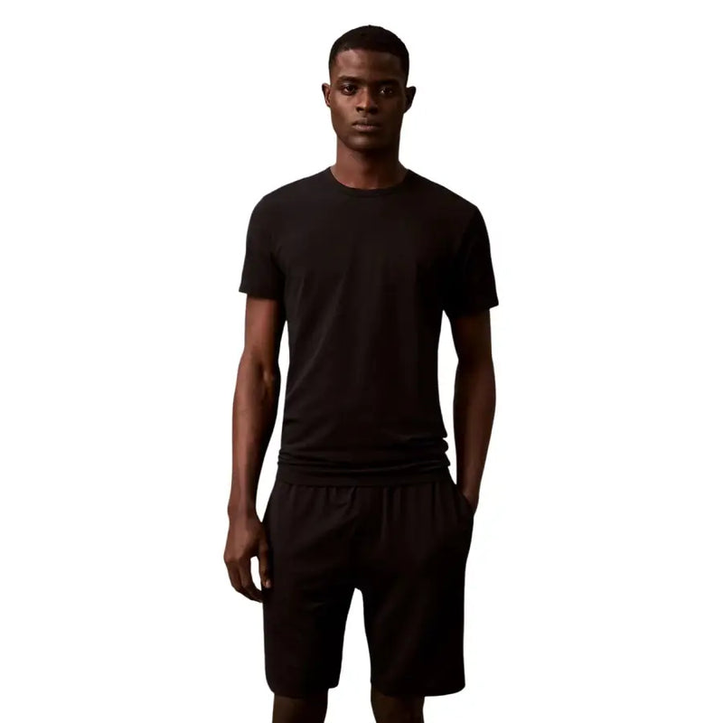 Calvin Klein Sous-vêtements homme noirs à manches courtes et col rond en coton t-shirt idéal pour un confort quotidien