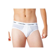 Blanc Calvin Klein Slip pour homme avec ceinture griffée, confectionné en coton confortable pour un usage quotidien.
