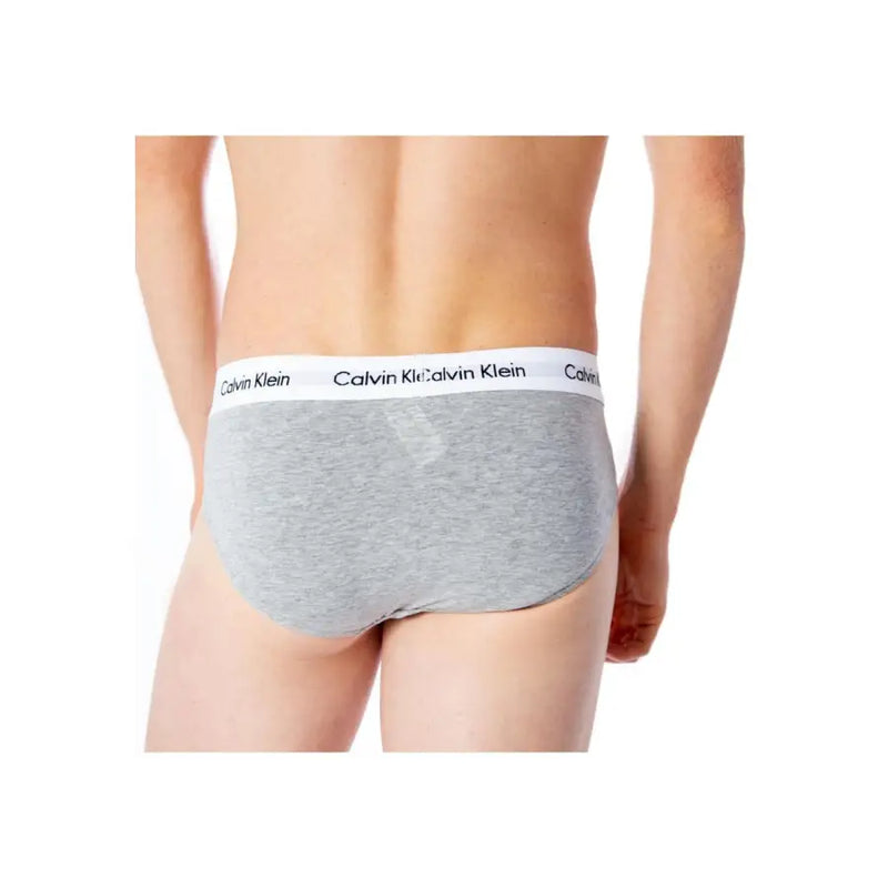 Bruyère grise Calvin Klein Slip pour homme avec ceinture blanche et détails noirs Calvin Klein texte du logo