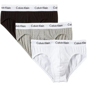 Calvin Klein Slips pour hommes noirs, gris chiné et blancs, avec ceinture élastique griffée pour plus de confort