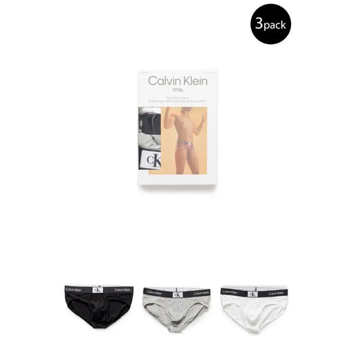 Calvin Klein Slips pour hommes noirs, gris et blancs avec ceinture élastique signature pour un confort optimal.