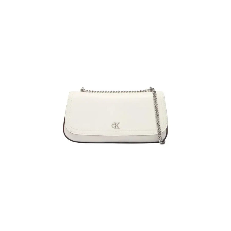 Calvin Klein Sac bandoulière blanc printemps-été avec bandoulière chaîne argentée