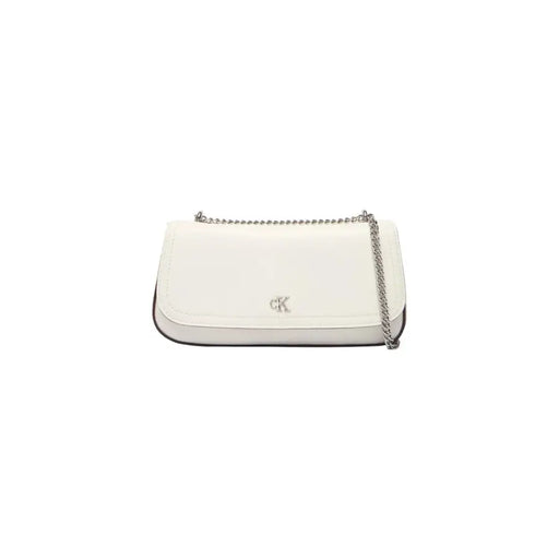 Calvin Klein Sac bandoulière blanc printemps-été avec bandoulière chaîne argentée