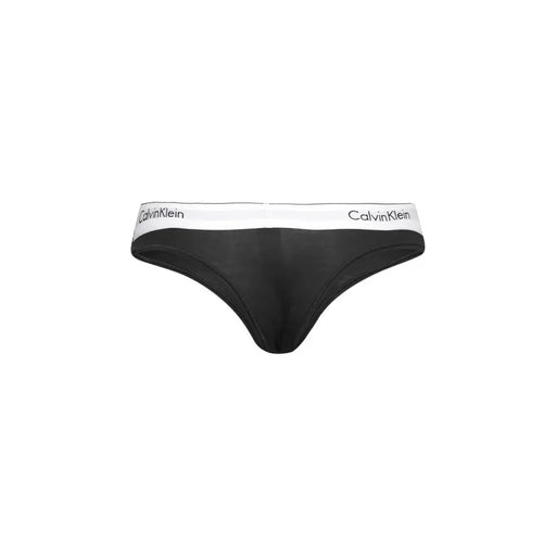 Calvin Klein women’s black print cotton modal underwear with white waistband