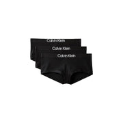Lot de 3 culottes shorty Calvin Klein noires pour femme, en coton avec liseré logo blanc.
