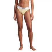 couleur crème Calvin Klein Culotte de bikini avec ceinture à logo blanc en coton modal noir pour femme