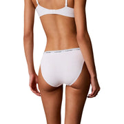 Culottes Calvin Klein blanches taille haute en coton avec ceinture élastique et logo imprimé, lot de 3.