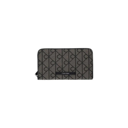Noir Calvin Klein Portefeuille pour femme en polyester avec un motif monogramme répété sur tissu texturé