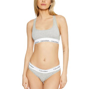 Calvin Klein women grey marl sleeveless slip on bra and underwear set made of soft fabric for comfortable wear