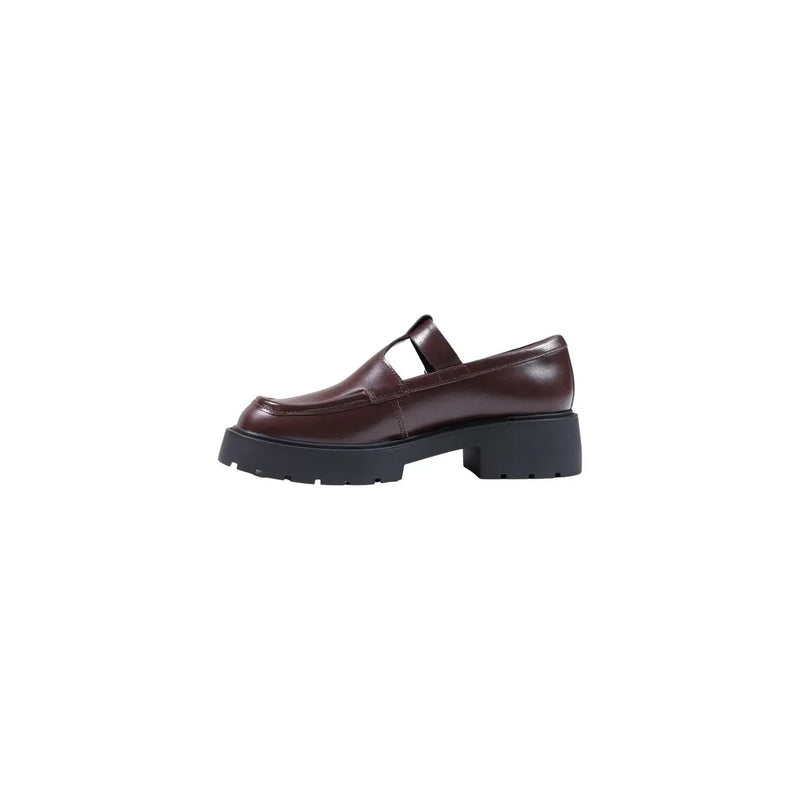 Calvin Klein women leather slip on shoes bordeaux mary jane loafer with a thick black platform sole