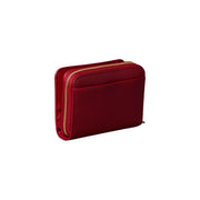Calvin Klein Portefeuille femme en cuir rouge avec fermeture éclair, surface texturée et fermeture éclair dorée, L11 x H8 cm
