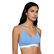 bleu clair Calvin Klein Soutien-gorge push-up pour femme avec bande logo blanche en coton modal stretch