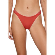 Bas de bikini rouge Calvin Klein avec fine ceinture blanche à logo en polyamide, issu de la collection de sous-vêtements bikini bleu clair Calvin Klein pour femme