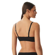 Calvin Klein Soutien-gorge bandeau noir en coton légèrement doublé pour femme, avec fines bretelles réglables et finition en tissu extensible lisse