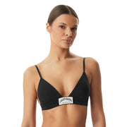 Noir Calvin Klein Soutien-gorge triangle légèrement doublé, à fines bretelles et écusson logo blanc en coton