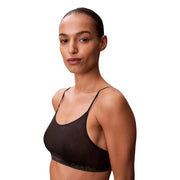 Noir Calvin Klein Soutien-gorge de sport sans doublure, à fines bretelles et bande logo discrète en coton modal.