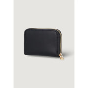 Calvin Klein Portefeuille noir pour femme en polyuréthane avec fermeture éclair et tirette dorées, dimensions : 10 x 7 x 2 cm