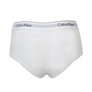 Calvin Klein women’s white cotton modal briefs with gray logo waistband