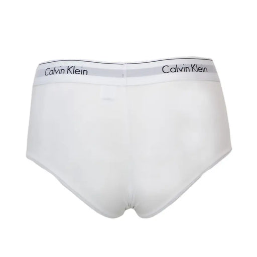 Calvin Klein women’s white cotton modal briefs with gray logo waistband