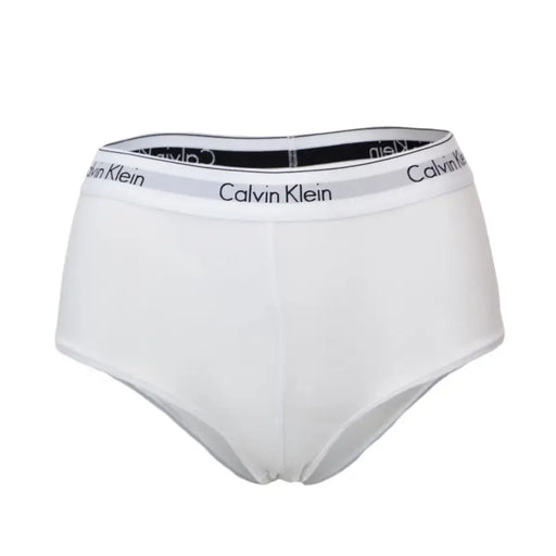 Calvin Klein women white cotton modal briefs with gray waistband