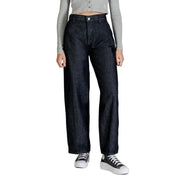 Calvin Klein Jean bleu indigo foncé pour femme, taille haute et jambes larges