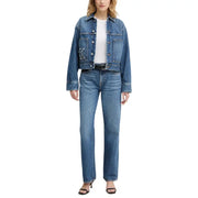 Calvin Klein Jean en coton bleu clair pour femme, veste en jean bleue et logo CK