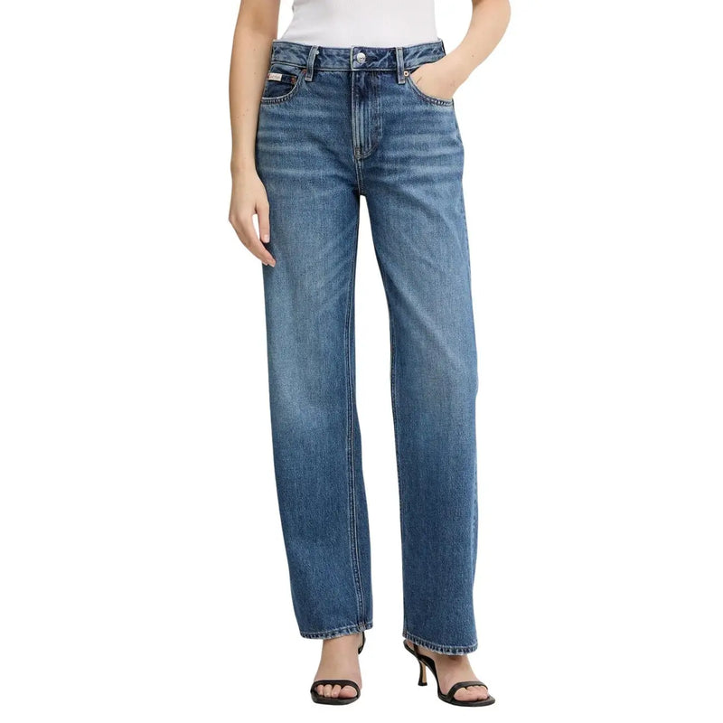 Calvin Klein womens light blue straight-leg five-pocket denim jeans