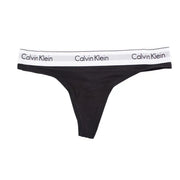 Calvin Klein women’s black thong with white branded waistband