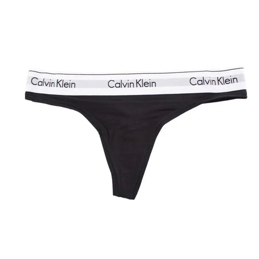 Calvin Klein String noir pour femme avec ceinture blanche griffée