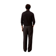 Calvin Klein Pull à col roulé en laine noire pour homme, coupe ajustée, vue de face