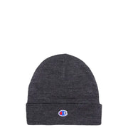 Champion gray beanie men’s wool blend in dark heather gray with folded cuff and embroidered logo for modern streetwear