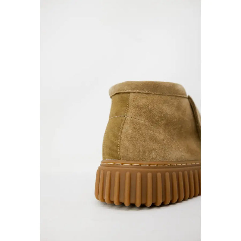 Bottines chukka Clarks pour homme, en cuir beige et daim, à lacets, semelle en caoutchouc gomme côtelée, pointure 3,5.