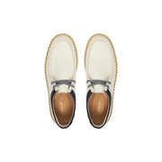Clarks men lace ups shoes white leather with black accents and textured soles article 26187380