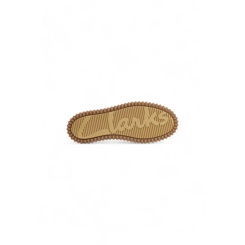 Mocassins Clarks pour homme en cuir beige, semelle en caoutchouc beige antidérapante et logo Clarks en relief