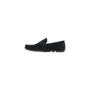 Mocassins Clarks pour homme en daim bleu marine avec semelle en caoutchouc beige et bride unique, chaussures printemps-été