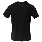 Cnc costume national black short-sleeved cotton t-shirt with crew neck and subtle branding details for men