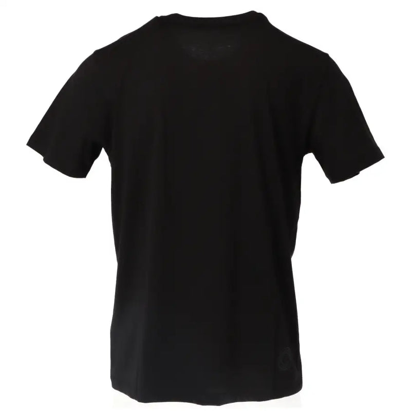 Cnc costume national black short-sleeved cotton t-shirt with crew neck and subtle branding details for men