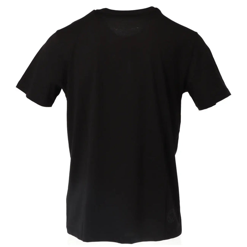 Cnc costume national black short-sleeved cotton t-shirt with crew neck and subtle branding details for men