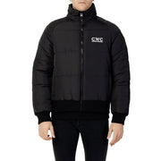 Doudoune matelassée en coton noir à col montant et logo national blanc CNC sur la poitrine pour homme