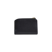 Coccinelle black pebbled leather zip wallet for women with gold-tone pull