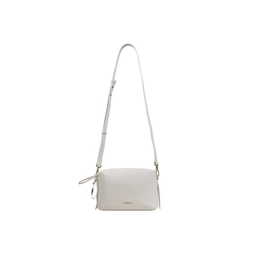 Lisse Coccinelle Sac bandoulière en cuir blanc avec poche zippée et bandoulière minimaliste