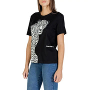 Colcci Femme manches courtes imprimées léopard noir T-Shirt
