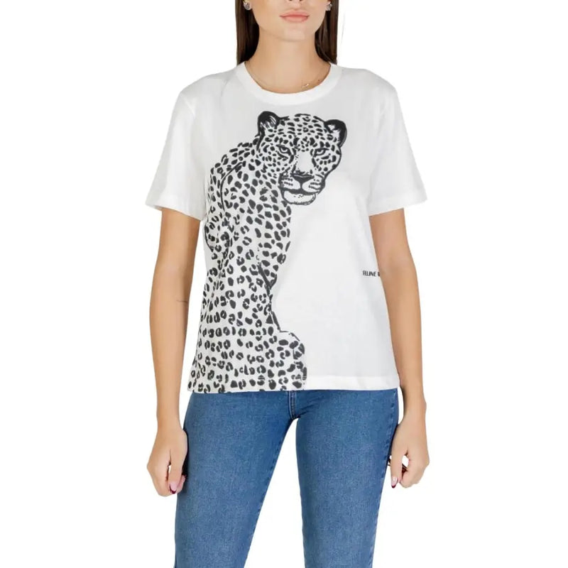 Colcci femme imprimé noir manches courtes col rond t-shirt avec un motif léopard