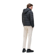 Doudoune Colmar Originals pour homme en tissu matelassé noir avec capuche et vue de face