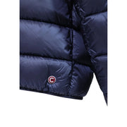 Doudoune Colmar Originals pour homme, bleu marine foncé, avec surpiqûres matelassées et logo circulaire (vue de face).