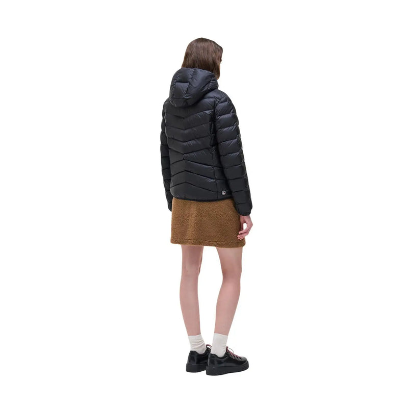 Doudoune matelassée noire à capuche Colmar Originals pour femme, en matière isolante pour temps froid